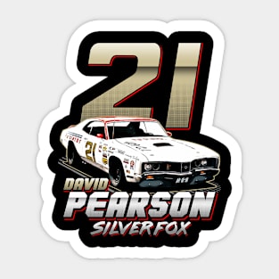 David Pearson 21 Silver Fox 70s Retro Sticker